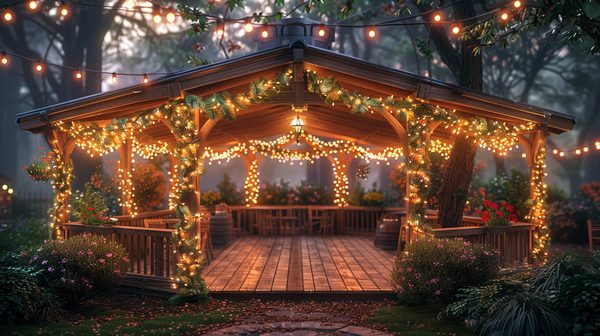 Éclairage pergola : guirlandes guinguette pour extérieurs festifs